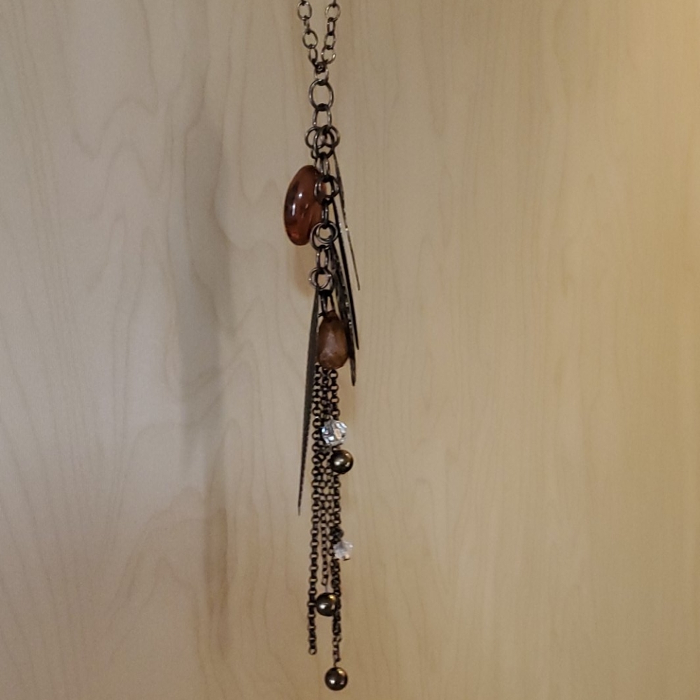 Boho Earth Tone Leaf Necklace